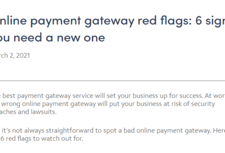 Online payment gateway red flags